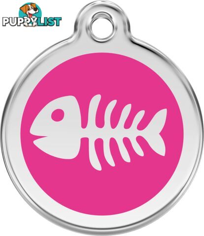 RED DINGO ENAMEL FISH BONE TAG - HOT PINK - LIFETI