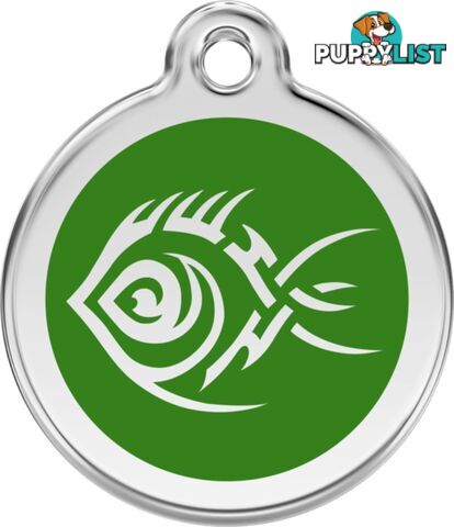 RED DINGO TRIBAL FISH GREEN TAG - LIFETIME GUARANT