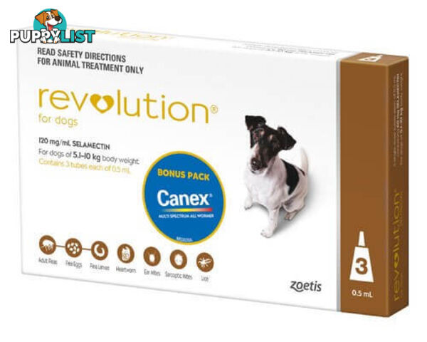 REVOLUTION FOR SMALL DOGS 5.1-10KG - BROWN + BONUS