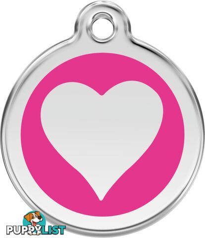 RED DINGO ENAMEL HOT PINK HEART TAG - LIFETIME GUA