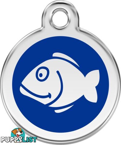 RED DINGO ENAMEL FISH TAG - DARK BLUE - LIFETIME G