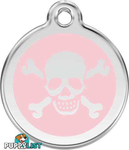 RED DINGO SKULL & CROSS BONES PINK TAG - LIFET