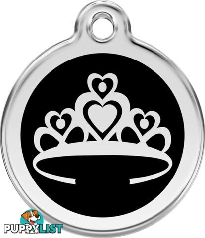 RED DINGO ENAMEL CROWN TAG BLACK - LIFETIME GUARAN