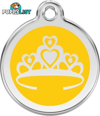 RED DINGO ENAMEL CROWN TAG YELLOW - LIFETIME GUARA