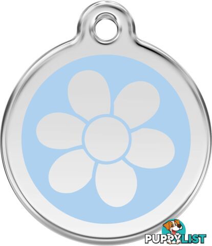 RED DINGO FLOWER LIGHT BLUE TAG - LIFETIME GUARANT