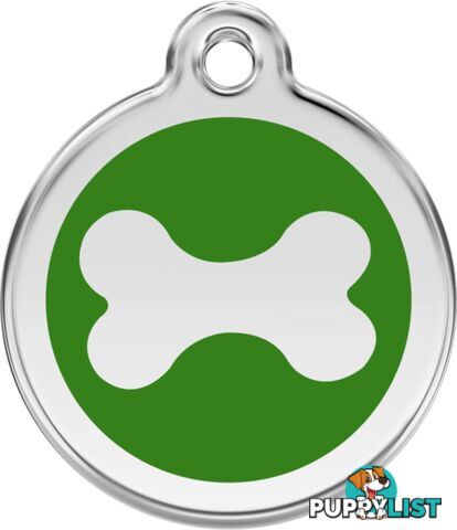 RED DINGO BONE TAG GREEN - LIFETIME GUARANTEE - CA