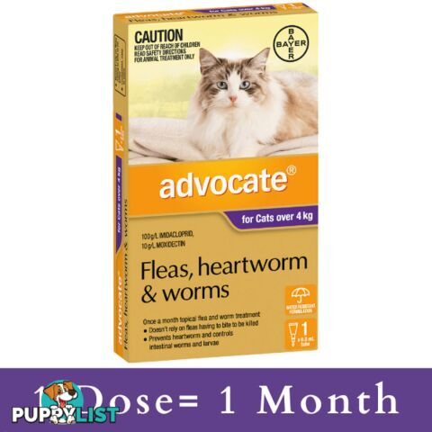 ADVOCATE FOR CATS OVER 4KG (PURPLE) - FLEAS, HEART