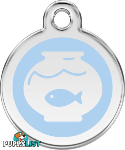 RED DINGO ENAMEL FISH BOWL TAG - LIGHT BLUE - LIFE