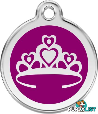 RED DINGO ENAMEL CROWN TAG PURPLE - LIFETIME GUARA