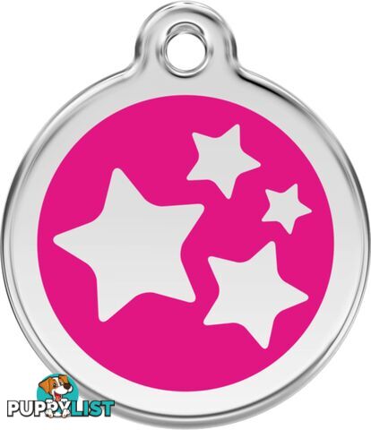 RED DINGO STARS HOT PINK TAG - LIFETIME GUARANTEE