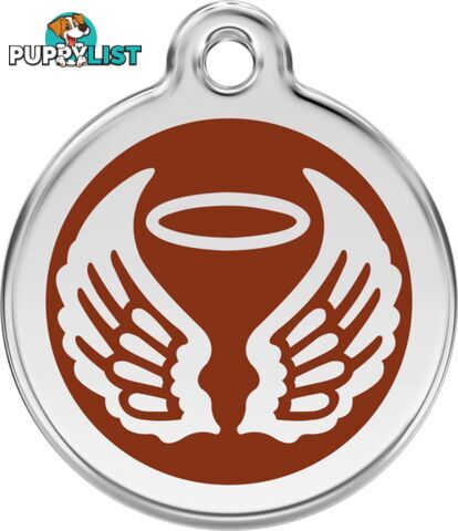 RED DINGO ENAMEL ANGEL WINGS TAG - BROWN- LIFETIME