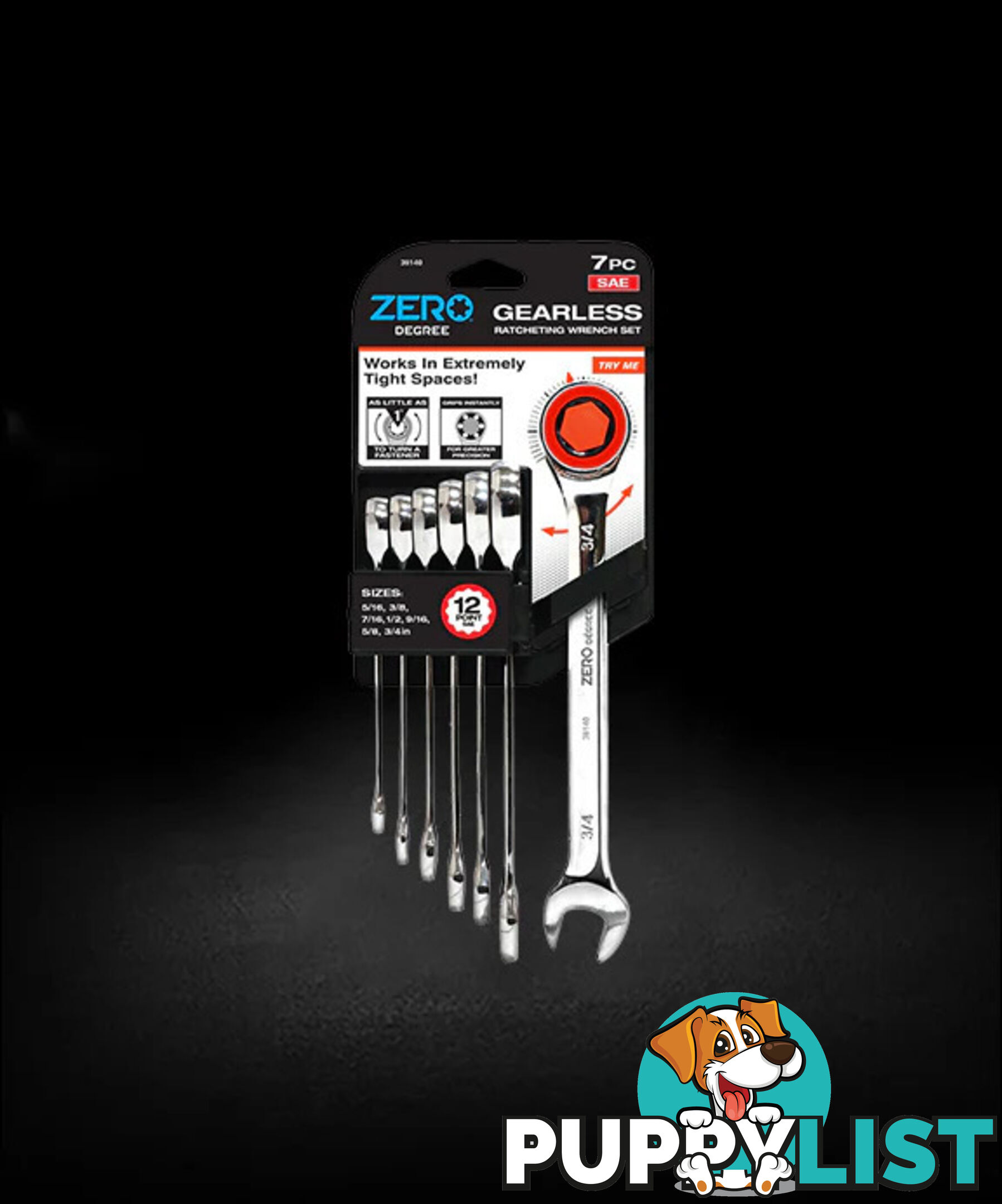 Ratchet spanner set 7 piece METRIC