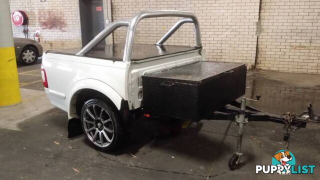 Custom made Rodeo tray trailer with a large storage box & 4x mags