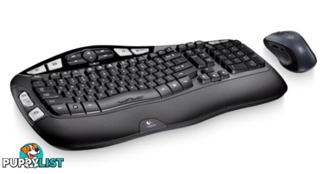 Logitech MK550 Wireless Wave Keyboard Mouse Combo Black Wave-shaped key frame Cushioned, Hand-friendly, Strong batteries - KBLT-MK550