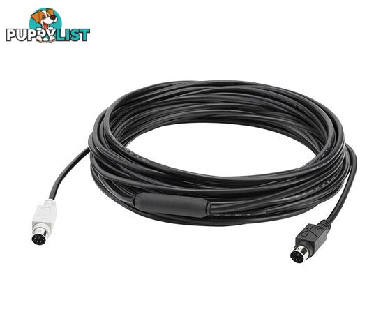 Logitech GROUP 10m Extender Cable Mini-DIN-6 Connection to increase the distance from the hub to the camera or speakerphone for Large Conference Room - VILT-GROUP10M