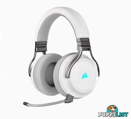 Corsair Virtuoso Wireless RGB White 7.1 Headset. High Fidelity Ultra Comfort, supports USB and 3.5mm Gaming Headset - SPCA-VIRTU-WH