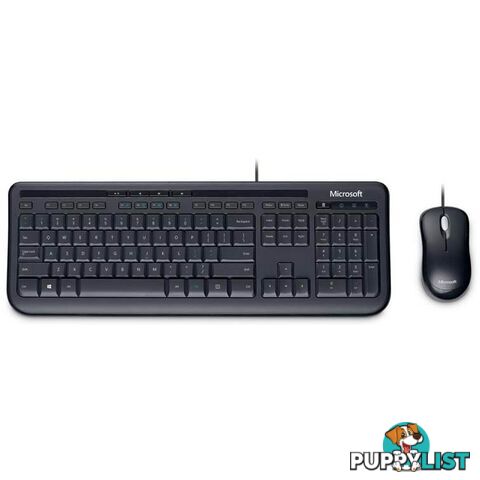 Microsoft Wired Desktop 600 K&M USB Black Mouse & Keyboard Combo â Spill Resistant, Retail Pack - KBMSDESK600