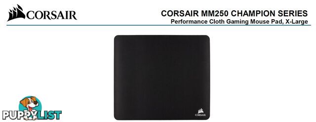 Corsair MM250 Champion Series X-Large Anti-Fray Cloth Gaming Mouse Pad. 450x400mm 2 Years Warranty - MICH-MM250CMP-XL