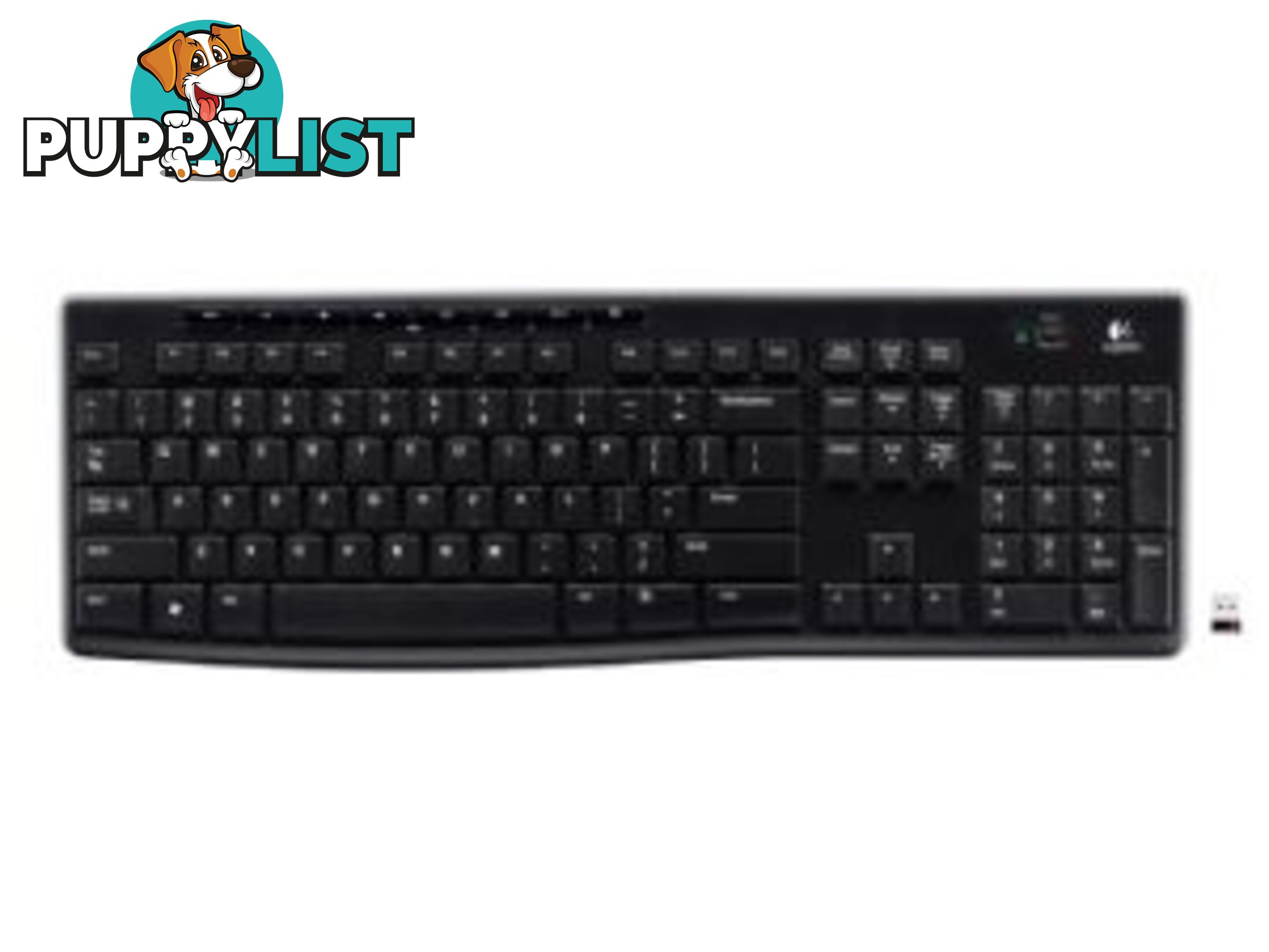 Logitech K270 2.4 GHz Wireless Full Size Keyboard 128-bit AES encryption 24-month battery life Spill resistant Durable UV-coated keys - KBLT-K270