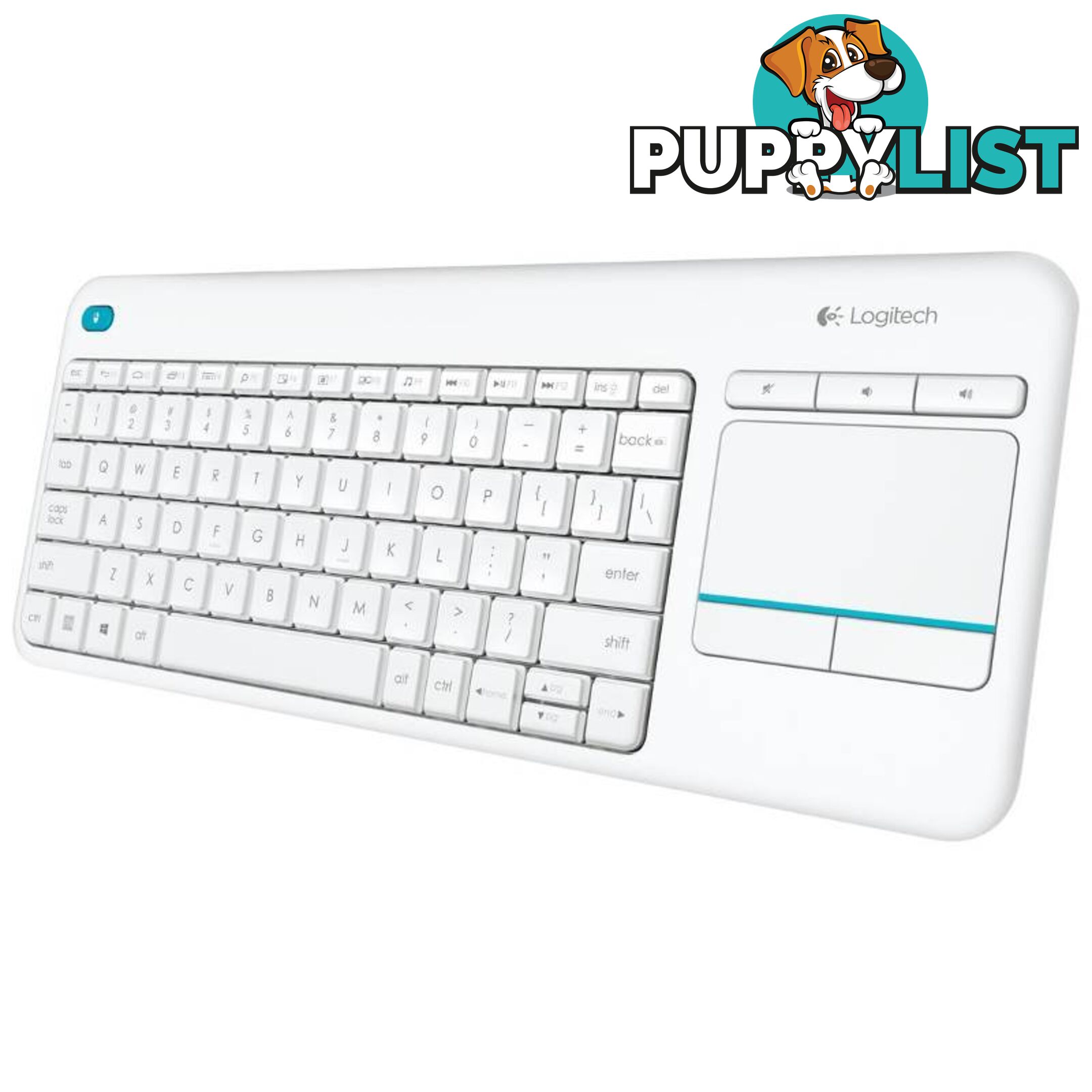 Logitech K400 Plus White Wireless Keyboard with Touchpad & Entertainment Media Keys Tiny USB Unifying receiver for HTPC connected TVs ~KBLT-K830BT(LS) - KBL-K400PLUS-W