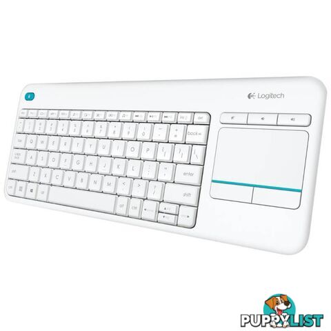 Logitech K400 Plus White Wireless Keyboard with Touchpad & Entertainment Media Keys Tiny USB Unifying receiver for HTPC connected TVs ~KBLT-K830BT(LS) - KBL-K400PLUS-W