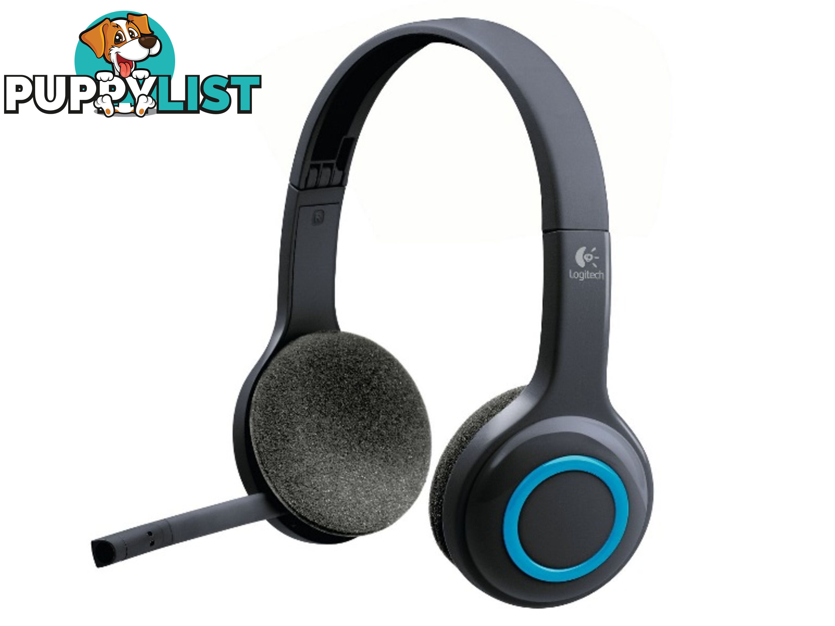 Logitech H600 Wireless Headset with Noise Canceling Microphone Tiny Nano Receiver 6hrs rechargeable battery Adjustable headband & ear cups - SPLT-H600