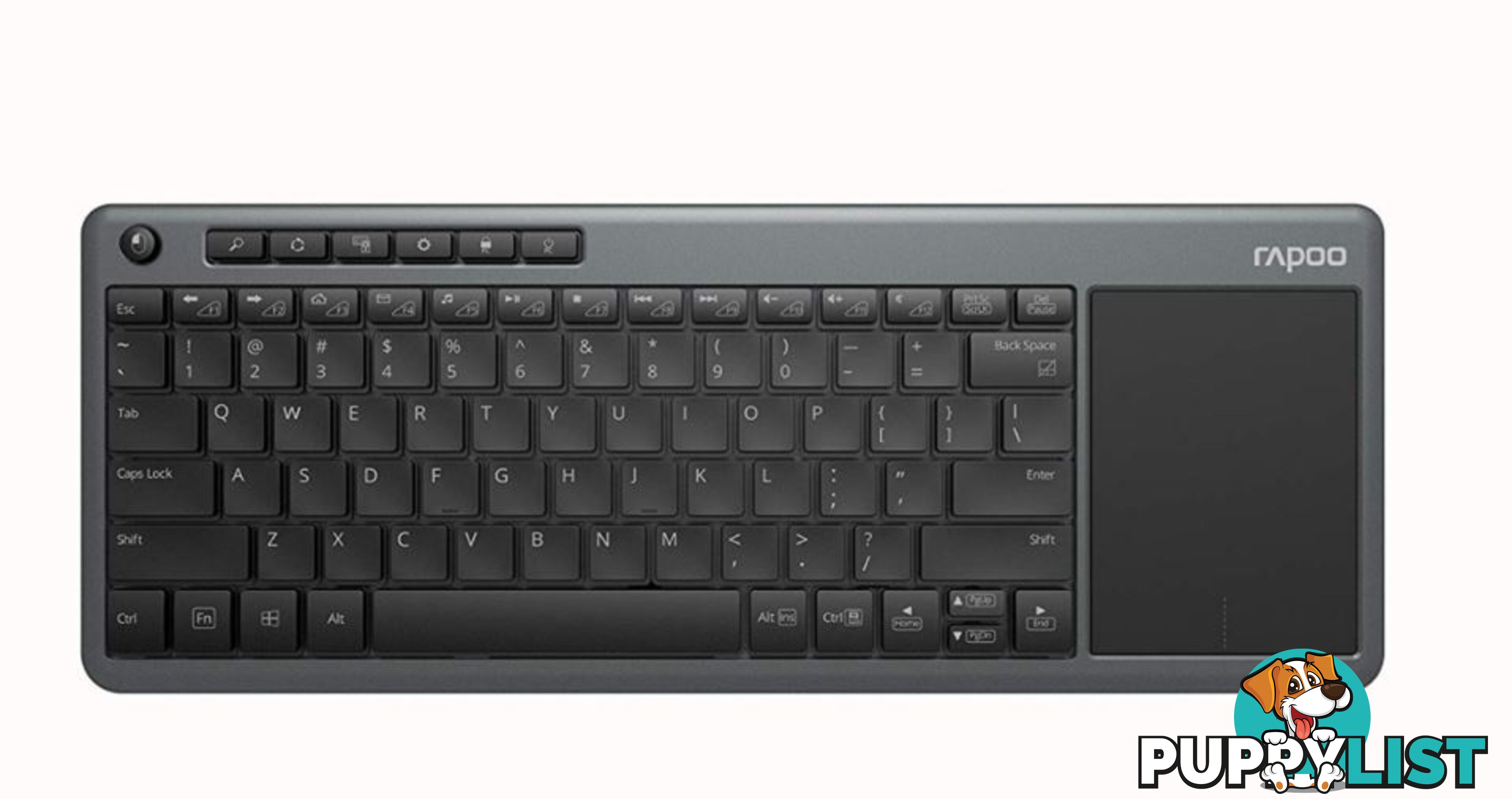 RAPOO K2600 Wireless Touch Keyboard â 2.4Ghz Wireless Connection/Multi-media hotkeys/ Compact Design/Touch Pad /Windows 10 Support(LS) - KBRP-K2600-GREY