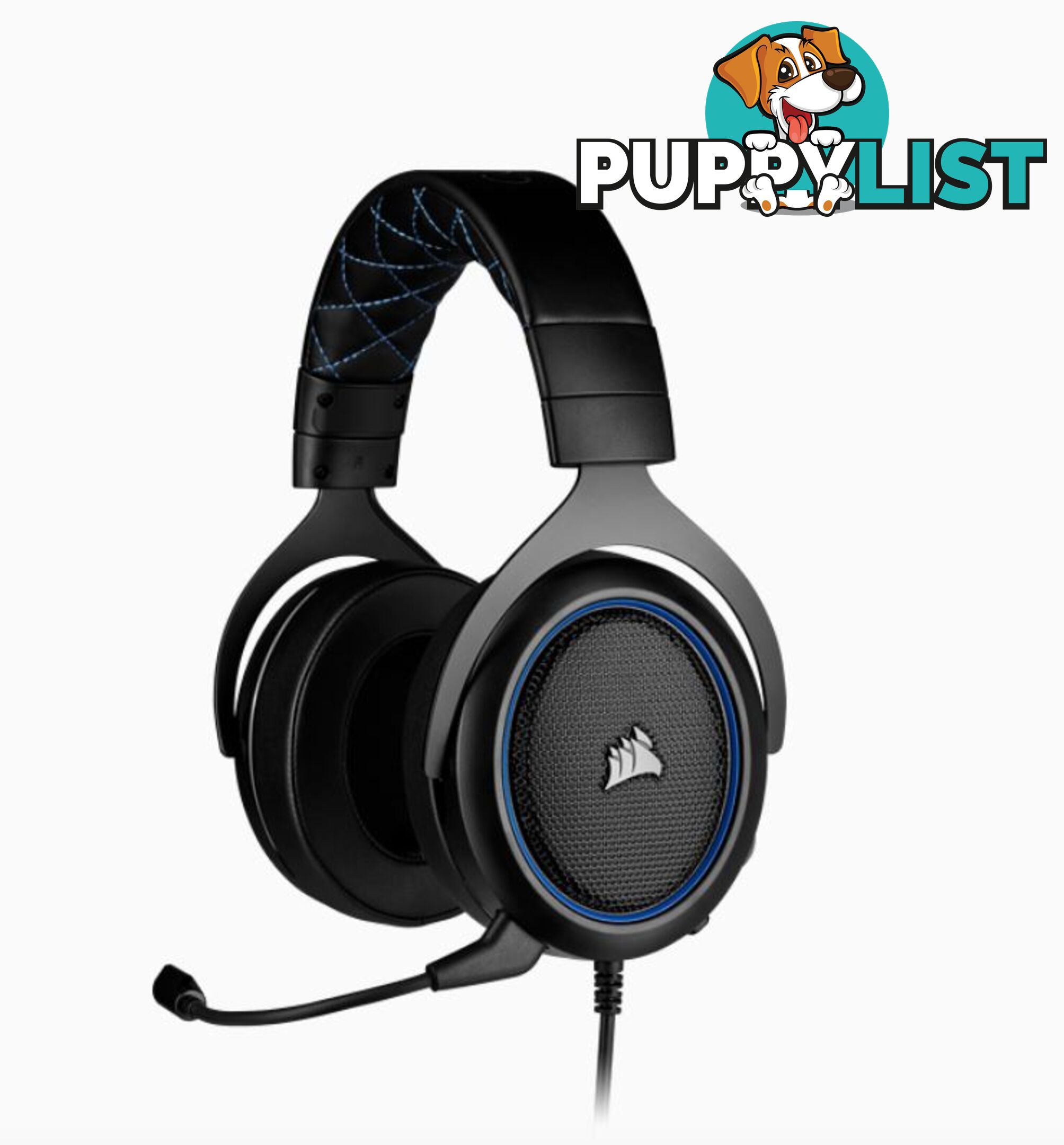 Corsair HS50 PRO Blue STEREO Gaming Headset, 50mm neodymium speaker, Optimized unidirectional microphone, Discord Certified - SPCA-HS50PRO-BL