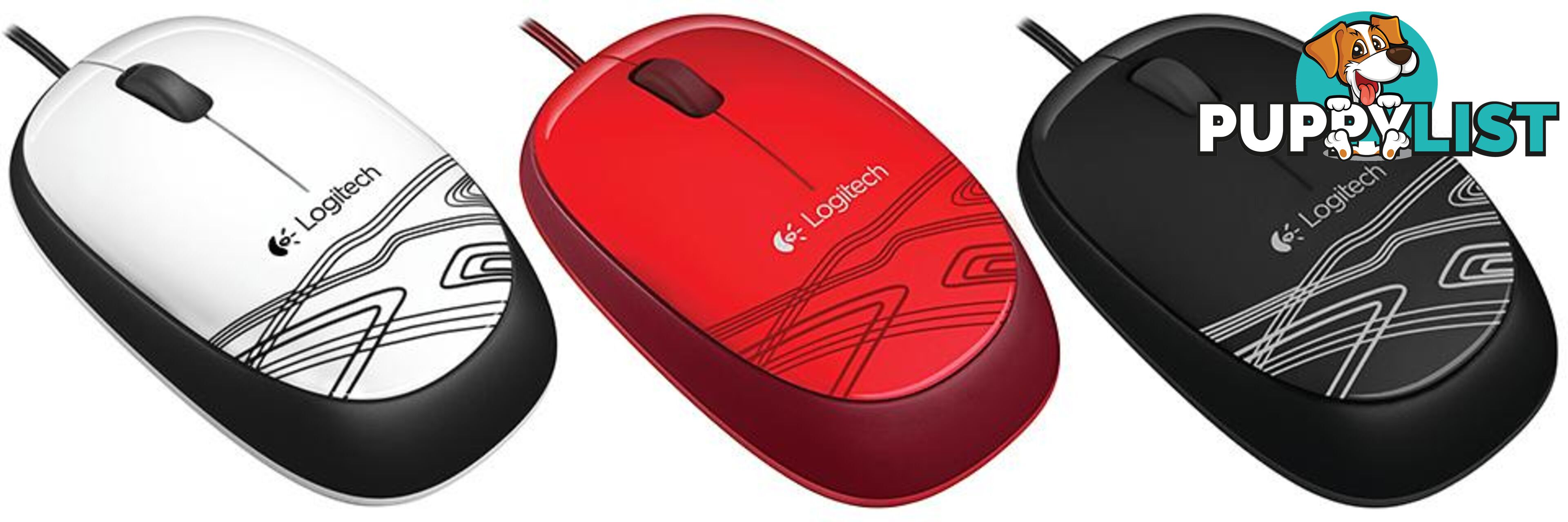 Logitech M105 Corded Optical Mouse Red â High-definition optical tracking Full-size comfort Ambidextrous design (LS) - MILT-M105RED