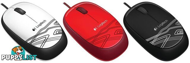 Logitech M105 Corded Optical Mouse Red â High-definition optical tracking Full-size comfort Ambidextrous design (LS) - MILT-M105RED