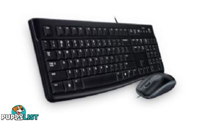 Logitech MK120 Keyboard & Mouse Combo Quiet typing and Spill resistant High-definition optpical tracking Thin profile 3yr wty - KBLT-MK120