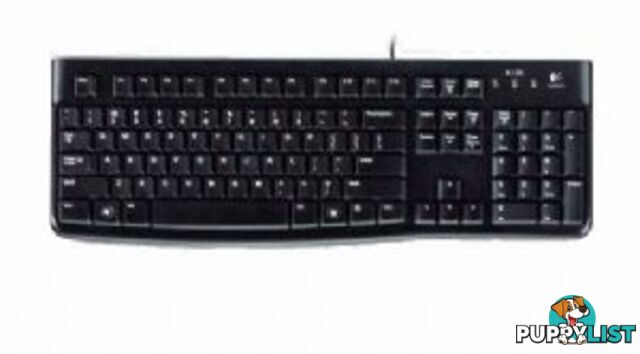 Logitech K120 Keyboard Quiet typing Spill-resistant Durable keys Thin profile Curved space bar Adjustable tilt legs - KBLT-K120