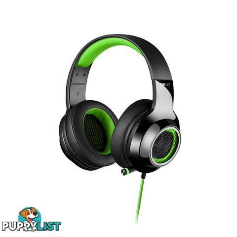 Edifier V4 (G4) 7.1 Virtual Surround Sound USB Gaming Headset Green â V7.1 Surround Sound/ Retractable Mic/LED Lights Mesh/USB/Gaming/PC/Laptop - SPE-V4-GREEN