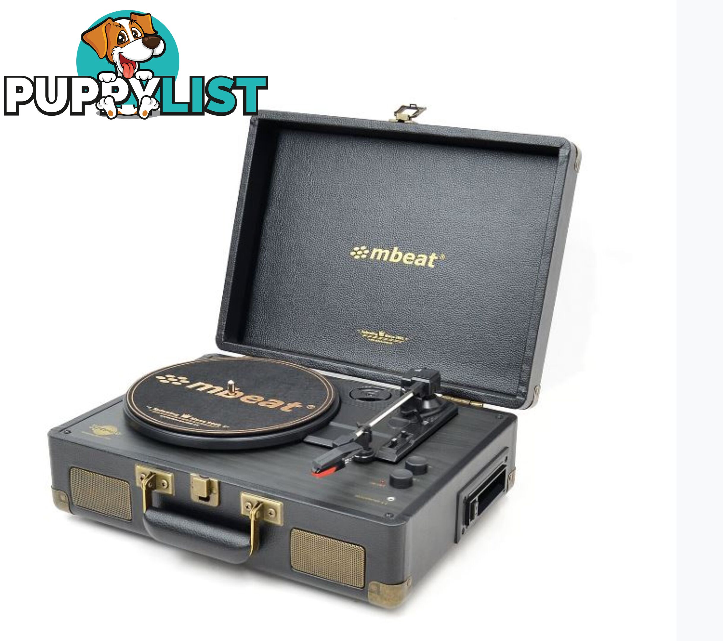 mbeatÂ® Uptown Retro Bluetooth Turntable & Cassette Player - SPMB-MB-TR166BLK