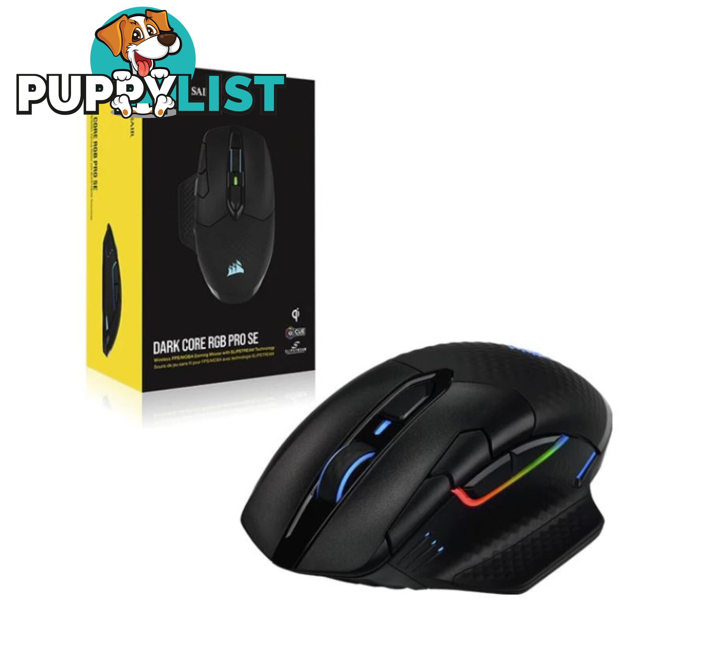 Corsair DARK CORE RGB SE PRO Gaming Mouse â Black, Wire, Wireless Qi Charging, - MICH-DC-RGB-SE-PRO