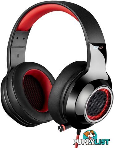 Edifier V4 (G4) 7.1 Virtual Surround Sound USB Gaming Headset Red â V7.1 Surround Sound/ Retractable Mic/LED Lights Mesh/USB/Gaming/PC/Laptop(LS) - SPE-V4-RED