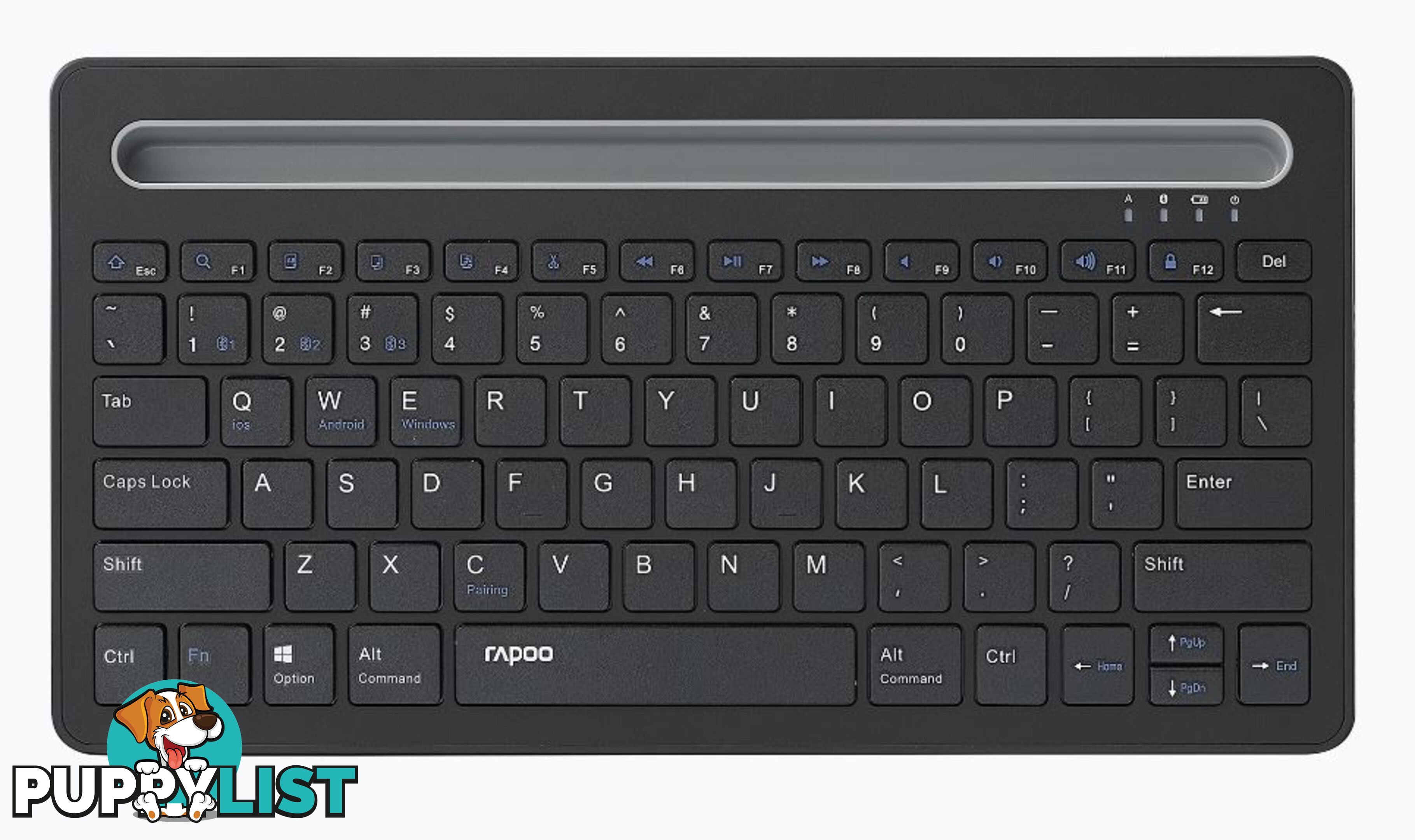 RAPOO XK100 Bluetooth Wireless Keyboard â Switch Between Multiple Devices, Ideal for Computer, Tablet and Smart Phone â For Windows, Mac, Andriod, iOS - KBRP-XK100