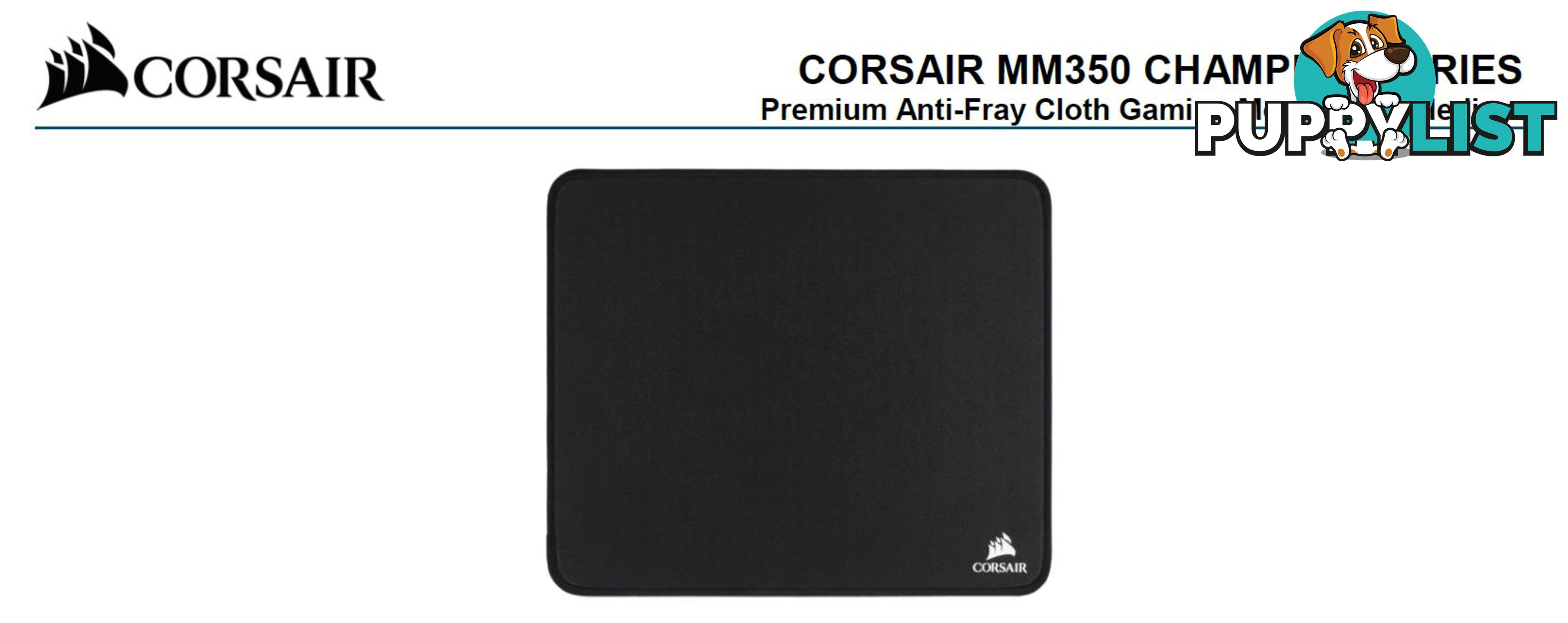 Corsair MM350 Champion Series Medium Anti-Fray Cloth Gaming Mouse Pad. 320 x 270mm 2 Years Warranty - MICH-MM350CMP-MD