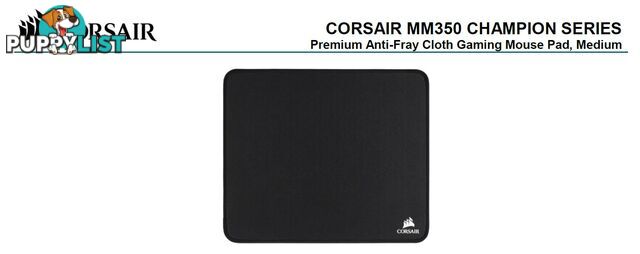 Corsair MM350 Champion Series Medium Anti-Fray Cloth Gaming Mouse Pad. 320 x 270mm 2 Years Warranty - MICH-MM350CMP-MD