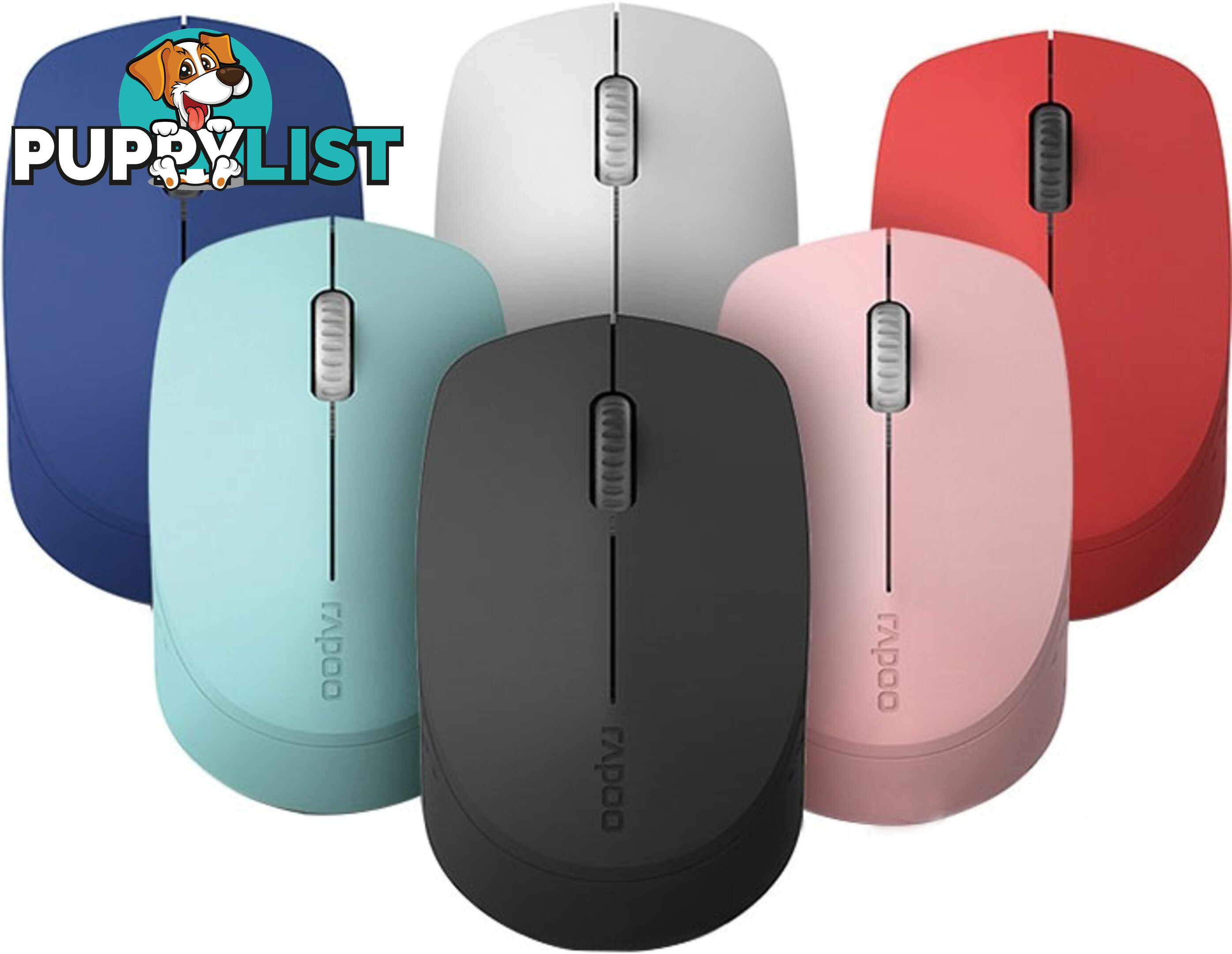 RAPOO M100 2.4GHz & Bluetooth 3 / 4 Quiet Click Wireless Mouse Blue â 1300dpi Connects up to 3 Devices, Up to 9 months Battery Life - MIRP-M100-BLUE