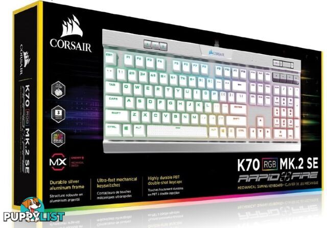 Corsair K70 MK.2 MX Speed RGB Backlit RGB LED, Mechanical Brushed Aluminum frame Keyboard. Leader VIP Exclusive - KBCH-K70MK2SPDRGB