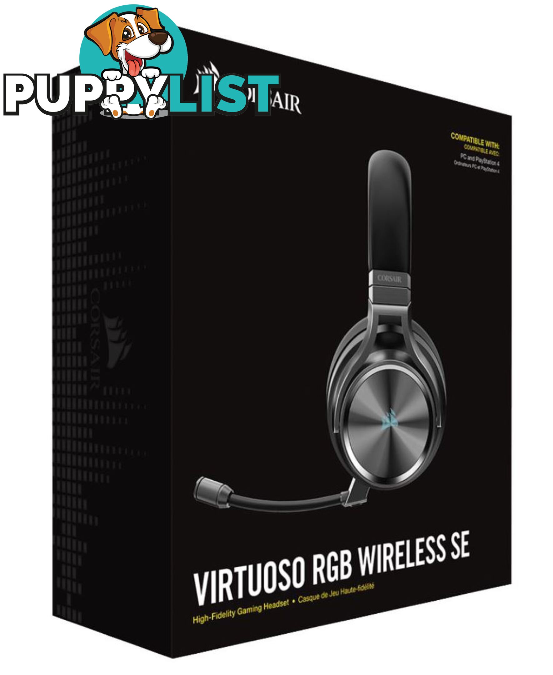 Corsair Virtuoso Wireless RGB SE Gunmetal 7.1 Headset. High Fidelity Ultra Comfort, supports USB and 3.5mm Gaming Headset - SPCA-VIRTUSE-GM