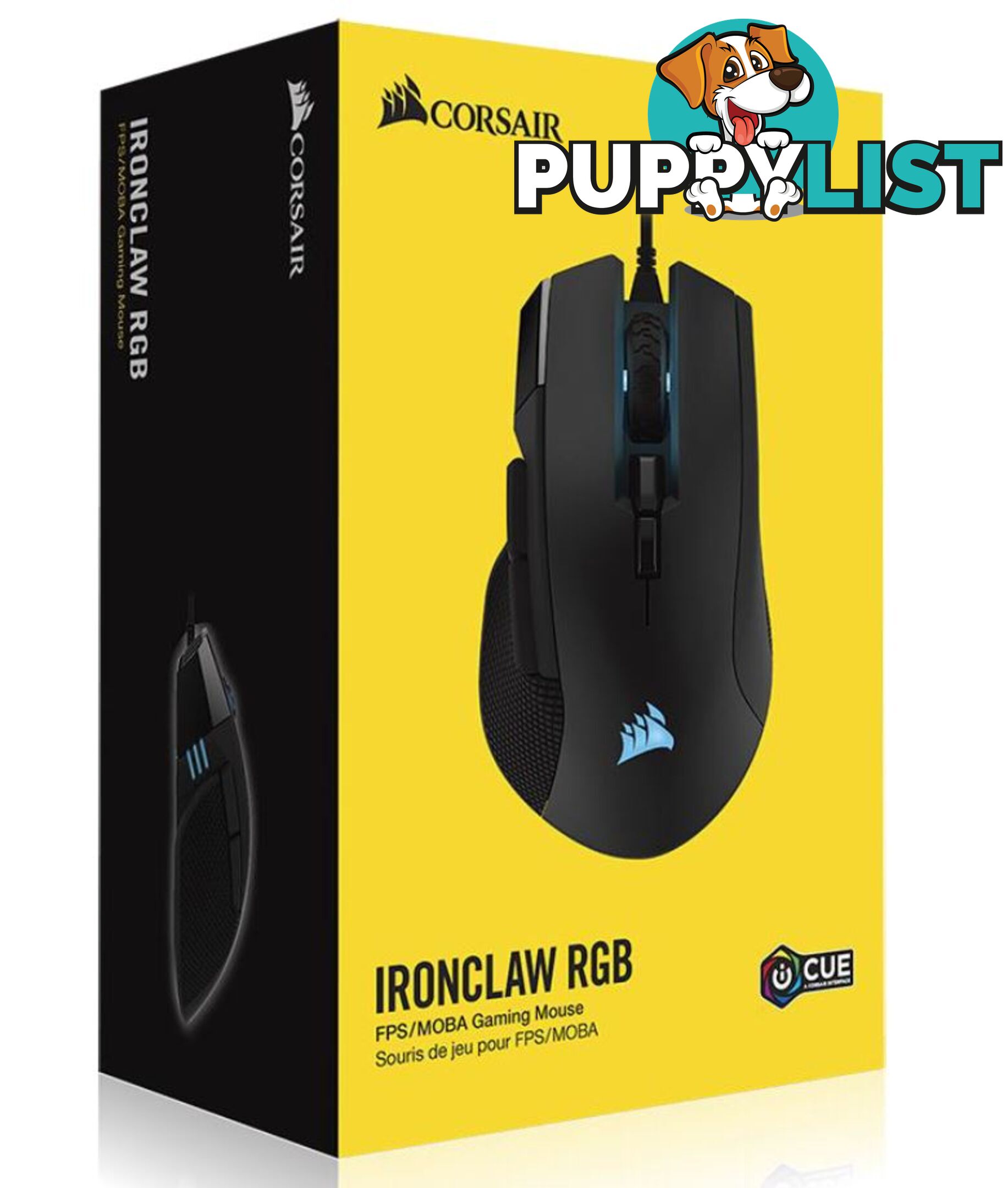 Corsair IRONCLAW RGB, FPS/MOBA 18,000 DPI Gaming Mouse - MICH-IRONCLAW-BK