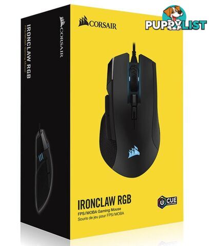 Corsair IRONCLAW RGB, FPS/MOBA 18,000 DPI Gaming Mouse - MICH-IRONCLAW-BK