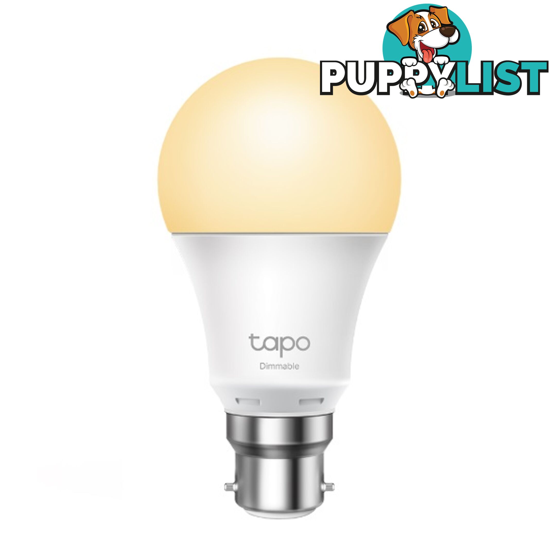 TP-Link Tapo Dimmable Smart Light Bulb L510B Bayonet Fitting Dimmable, No Hub Required, Voice Control, Schedule & Timer 2700K 8.7W 2.4 GHz 802.11b/g/n - HETL-TCL510B