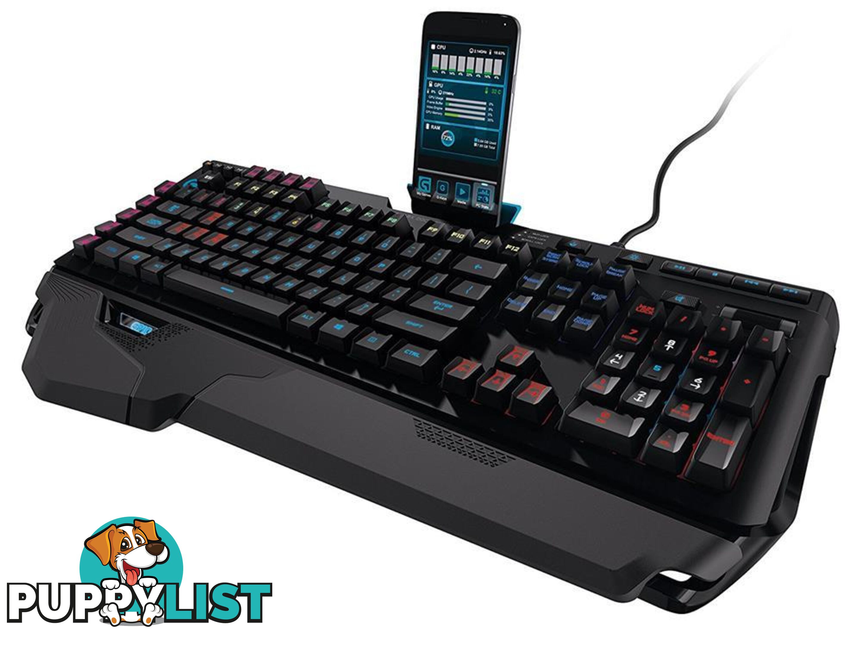 Logitech G910 Orion Spectrum RGB Mechanical Backlit Gaming Keyboard Romer-G Switches 9 customizable G-Keys 113 Anti-Goshting Key USB Power Palm Rest - KBLT-G910-RGB