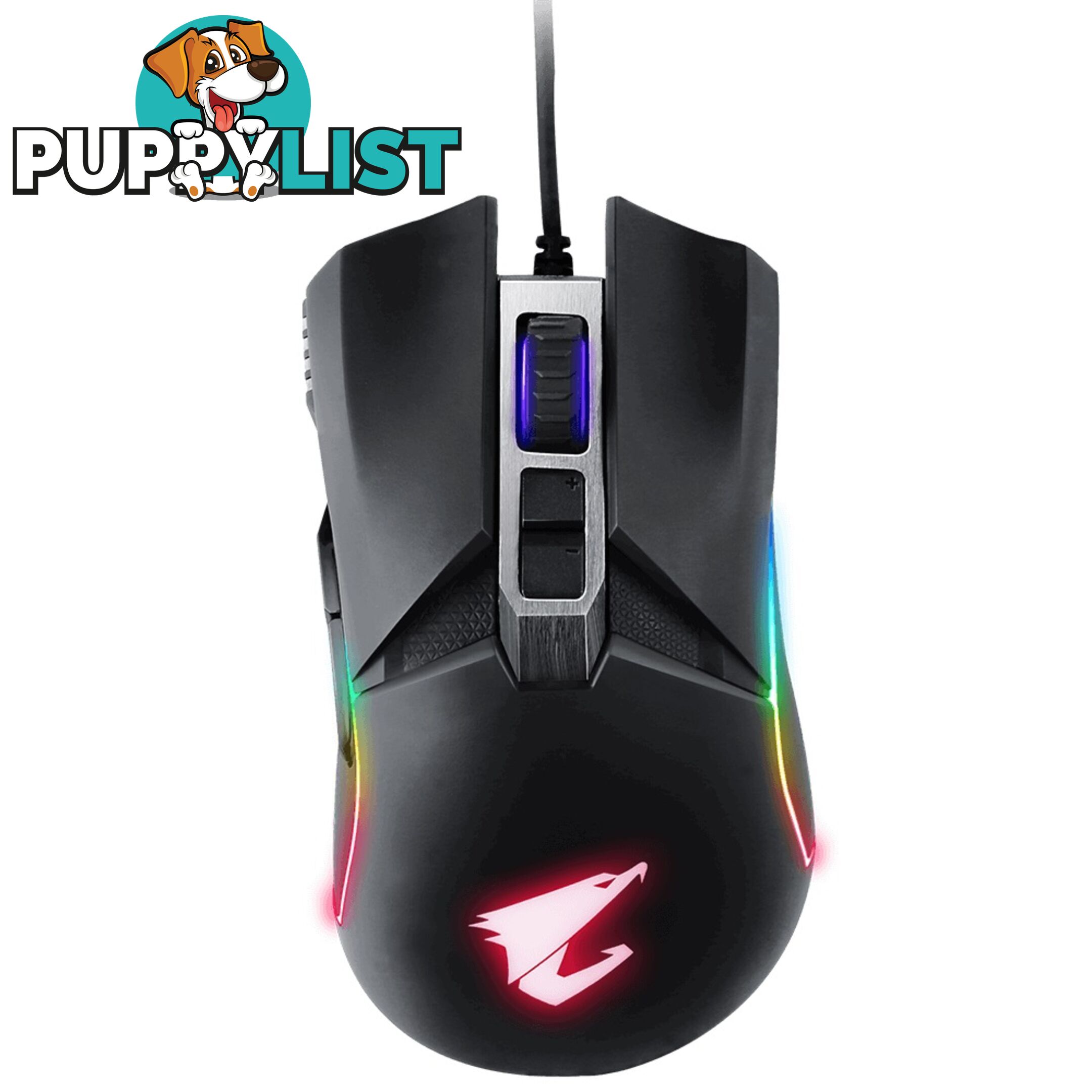 Gigabyte AORUS M5 Optical Gaming Mouse USB Wired 16000dpi 125fps 118g 3D Scroll 50 million clicks Matte Black RGB Fusion On-the-fly DPI Adjustment - MIG-AORUSM5