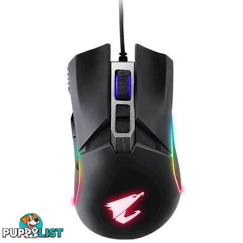 Gigabyte AORUS M5 Optical Gaming Mouse USB Wired 16000dpi 125fps 118g 3D Scroll 50 million clicks Matte Black RGB Fusion On-the-fly DPI Adjustment - MIG-AORUSM5