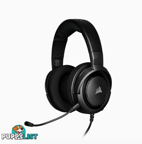 Corsair HS35 STEREO Gaming Headset Discord Certified, Clear Sound, and Plush Memory Foam, Carbon - SPCA-HS35-CB