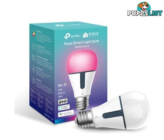 TP-Link KL130 Kasa Smart Light Bulb, Edison Screw, Multicolour, No Hub Required, Voice Control, 2500K-9000K, 800lm, 10W, 2.4 GHz, 2 Year Warranty - HETL-KL130